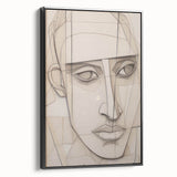 Geometric Electric Portrait - Abstract Minimalist Art for Modern Spaces