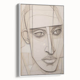 Geometric Electric Portrait - Abstract Minimalist Art for Modern Spaces