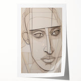 Geometric Electric Portrait - Abstract Minimalist Art for Modern Spaces