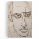 Geometric Electric Portrait - Abstract Minimalist Art for Modern Spaces