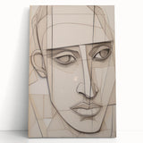 Geometric Electric Portrait - Abstract Minimalist Art for Modern Spaces