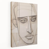 Geometric Electric Portrait - Abstract Minimalist Art for Modern Spaces