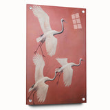 Elegant Electric Cranes Art – Modern Vibrant Electric Wall Canvas Decor