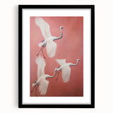 Elegant Electric Cranes Art – Modern Vibrant Electric Wall Canvas Decor