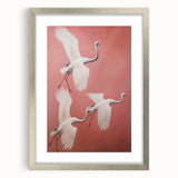 Elegant Electric Cranes Art – Modern Vibrant Electric Wall Canvas Decor