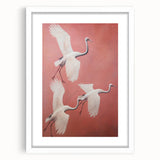 Elegant Electric Cranes Art – Modern Vibrant Electric Wall Canvas Decor