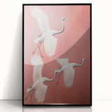 Elegant Electric Cranes Art – Modern Vibrant Electric Wall Canvas Decor