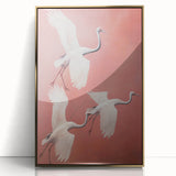 Elegant Electric Cranes Art – Modern Vibrant Electric Wall Canvas Decor