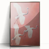 Elegant Electric Cranes Art – Modern Vibrant Electric Wall Canvas Decor