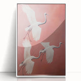 Elegant Electric Cranes Art – Modern Vibrant Electric Wall Canvas Decor