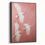 Elegant Electric Cranes Art – Modern Vibrant Electric Wall Canvas Decor