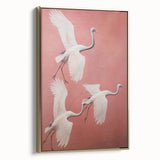 Elegant Electric Cranes Art – Modern Vibrant Electric Wall Canvas Decor