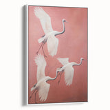 Elegant Electric Cranes Art – Modern Vibrant Electric Wall Canvas Decor
