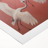 Elegant Electric Cranes Art – Modern Vibrant Electric Wall Canvas Decor