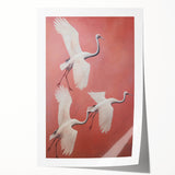 Elegant Electric Cranes Art – Modern Vibrant Electric Wall Canvas Decor