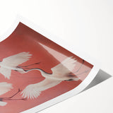 Elegant Electric Cranes Art – Modern Vibrant Electric Wall Canvas Decor