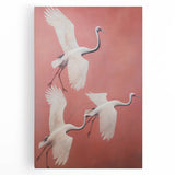 Elegant Electric Cranes Art – Modern Vibrant Electric Wall Canvas Decor