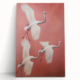 Elegant Electric Cranes Art – Modern Vibrant Electric Wall Canvas Decor