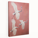 Elegant Electric Cranes Art – Modern Vibrant Electric Wall Canvas Decor