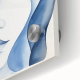 Abstract Electric Portrait - Blue Fluid Face Art for Modern Decor