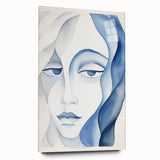 Abstract Electric Portrait - Blue Fluid Face Art for Modern Decor