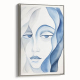 Abstract Electric Portrait - Blue Fluid Face Art for Modern Decor