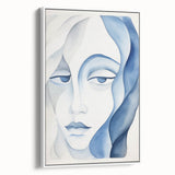 Abstract Electric Portrait - Blue Fluid Face Art for Modern Decor
