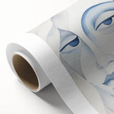 Abstract Electric Portrait - Blue Fluid Face Art for Modern Decor