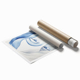 Abstract Electric Portrait - Blue Fluid Face Art for Modern Decor