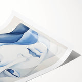 Abstract Electric Portrait - Blue Fluid Face Art for Modern Decor