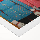 Whimsical Electric Animal Art - Colorful Rabbit Duo Portrait Canvas Print