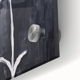 Minimalist Electric Flower Art - Black and White Floral Canvas Decor