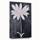 Minimalist Electric Flower Art - Black and White Floral Canvas Decor