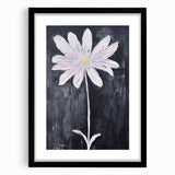 Minimalist Electric Flower Art - Black and White Floral Canvas Decor