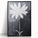 Minimalist Electric Flower Art - Black and White Floral Canvas Decor