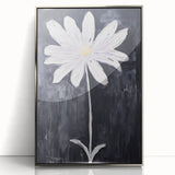 Minimalist Electric Flower Art - Black and White Floral Canvas Decor