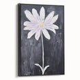 Minimalist Electric Flower Art - Black and White Floral Canvas Decor