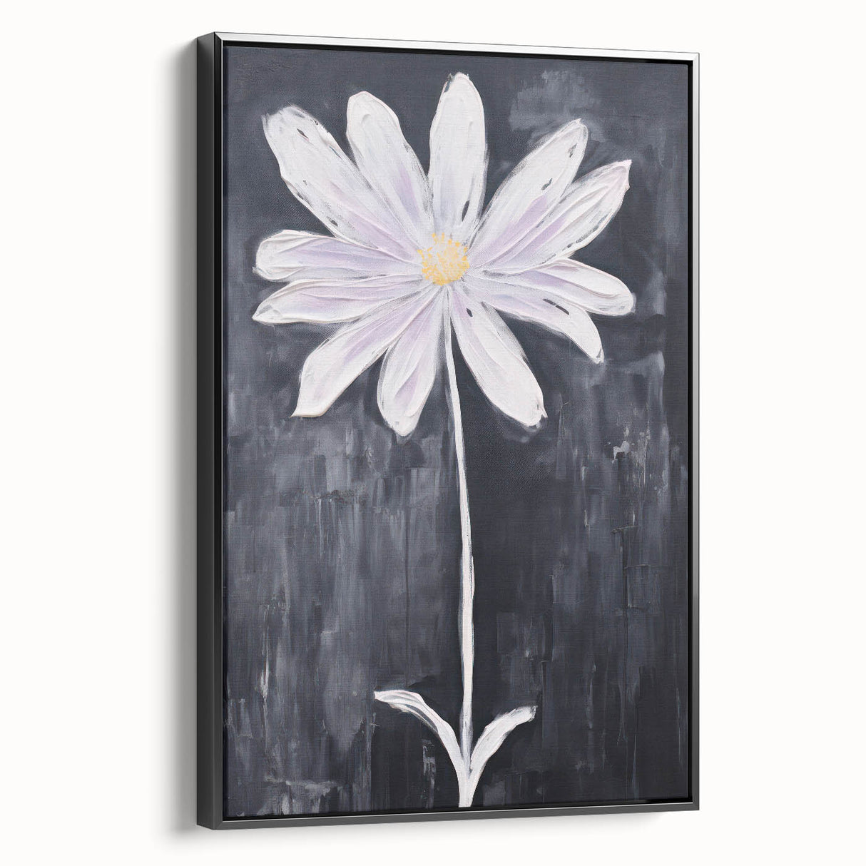 Minimalist Electric Flower Art - Black and White Floral Canvas Decor