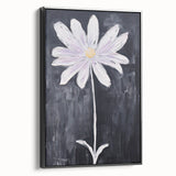 Minimalist Electric Flower Art - Black and White Floral Canvas Decor