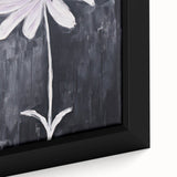 Minimalist Electric Flower Art - Black and White Floral Canvas Decor
