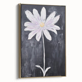Minimalist Electric Flower Art - Black and White Floral Canvas Decor