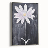 Minimalist Electric Flower Art - Black and White Floral Canvas Decor