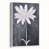Minimalist Electric Flower Art - Black and White Floral Canvas Decor