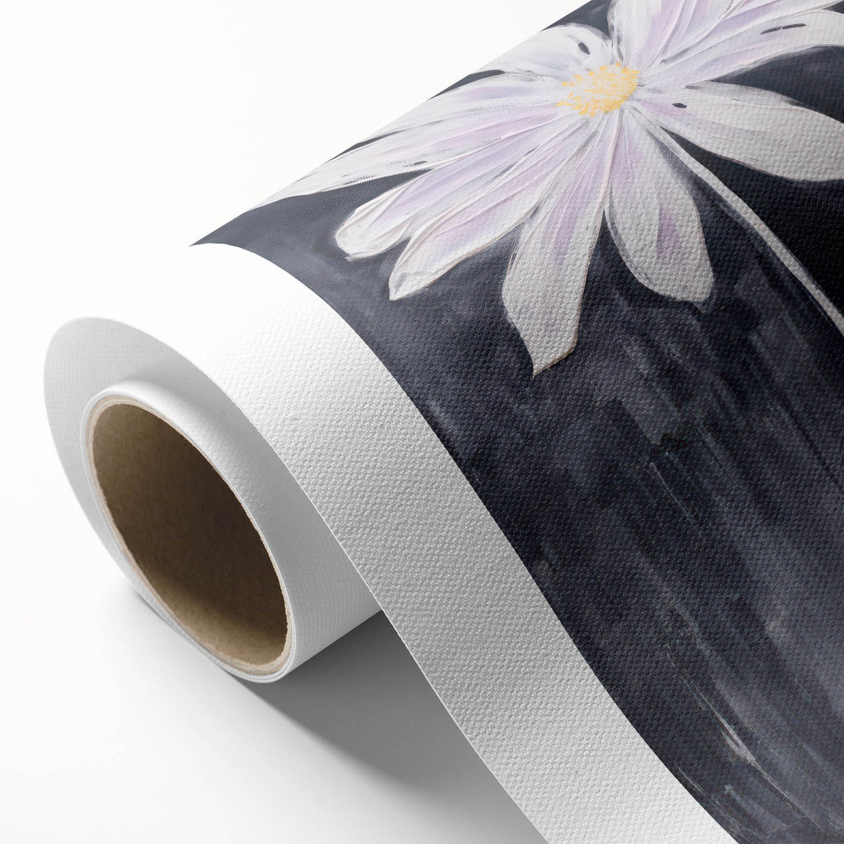 Minimalist Electric Flower Art - Black and White Floral Canvas Decor