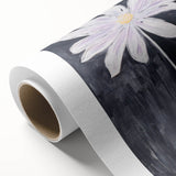 Minimalist Electric Flower Art - Black and White Floral Canvas Decor