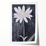 Minimalist Electric Flower Art - Black and White Floral Canvas Decor