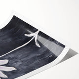 Minimalist Electric Flower Art - Black and White Floral Canvas Decor