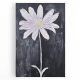 Minimalist Electric Flower Art - Black and White Floral Canvas Decor