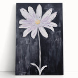Minimalist Electric Flower Art - Black and White Floral Canvas Decor