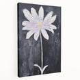 Minimalist Electric Flower Art - Black and White Floral Canvas Decor